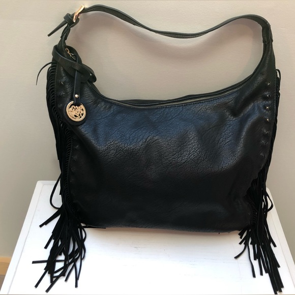Giovani & Rocci Black Fringed Shoulder Bag - Picture 7 of 12